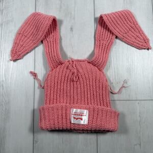 Charles Jeffrey Loverboy Pink Bunny Knitted Beanie